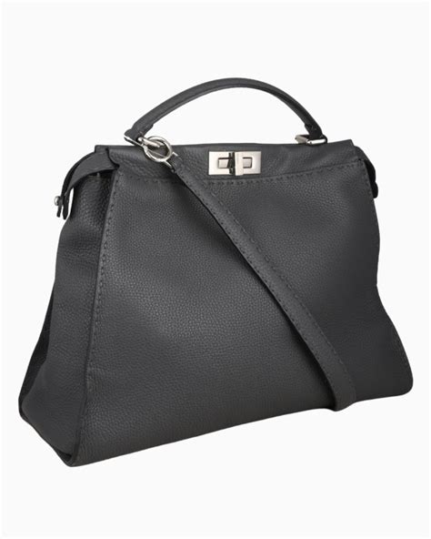 fendi peekaboo asphalt grey|Fendi peekaboo leather bag.